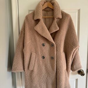 Free people double Breasted coat rose gold